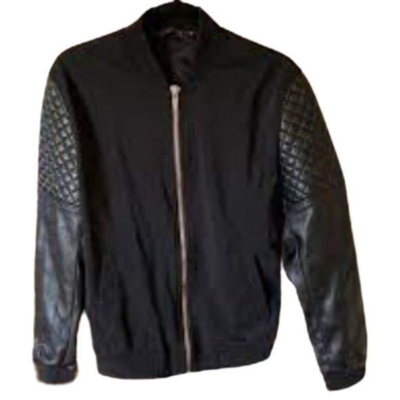 Zara Men's Black Bomber Jacket Full Zip Jacket Size XXL - Picture 2 of 5